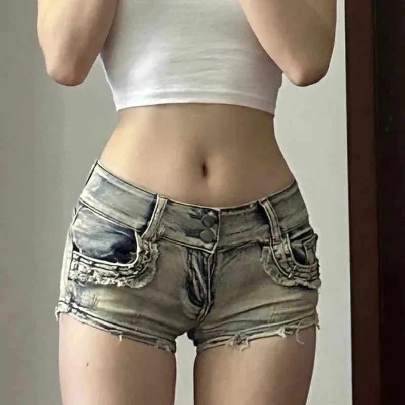 Short Jeans Feminino Y2K Skinny ✨