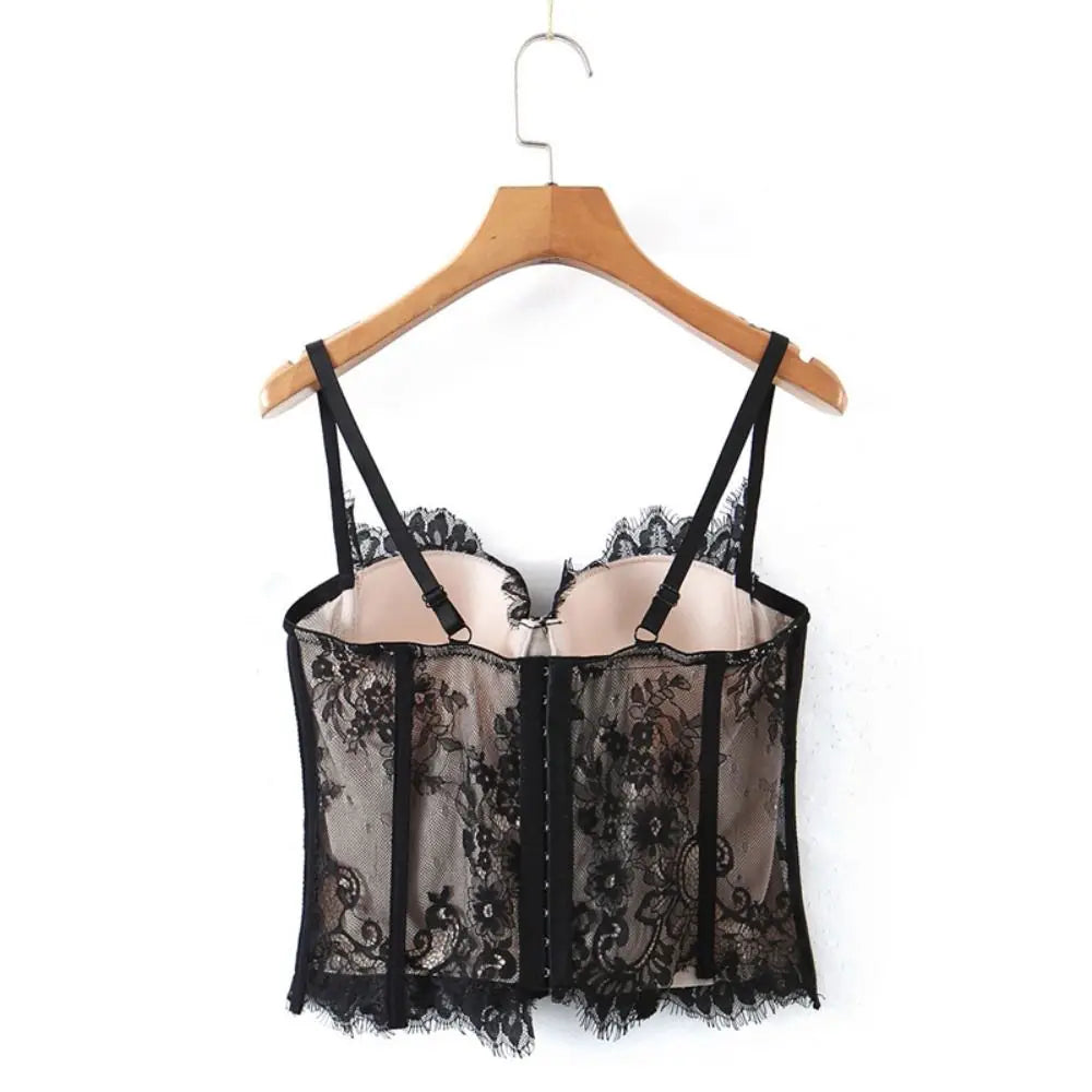 Cropped Feminino de Renda com Ajuste Justo ✨
